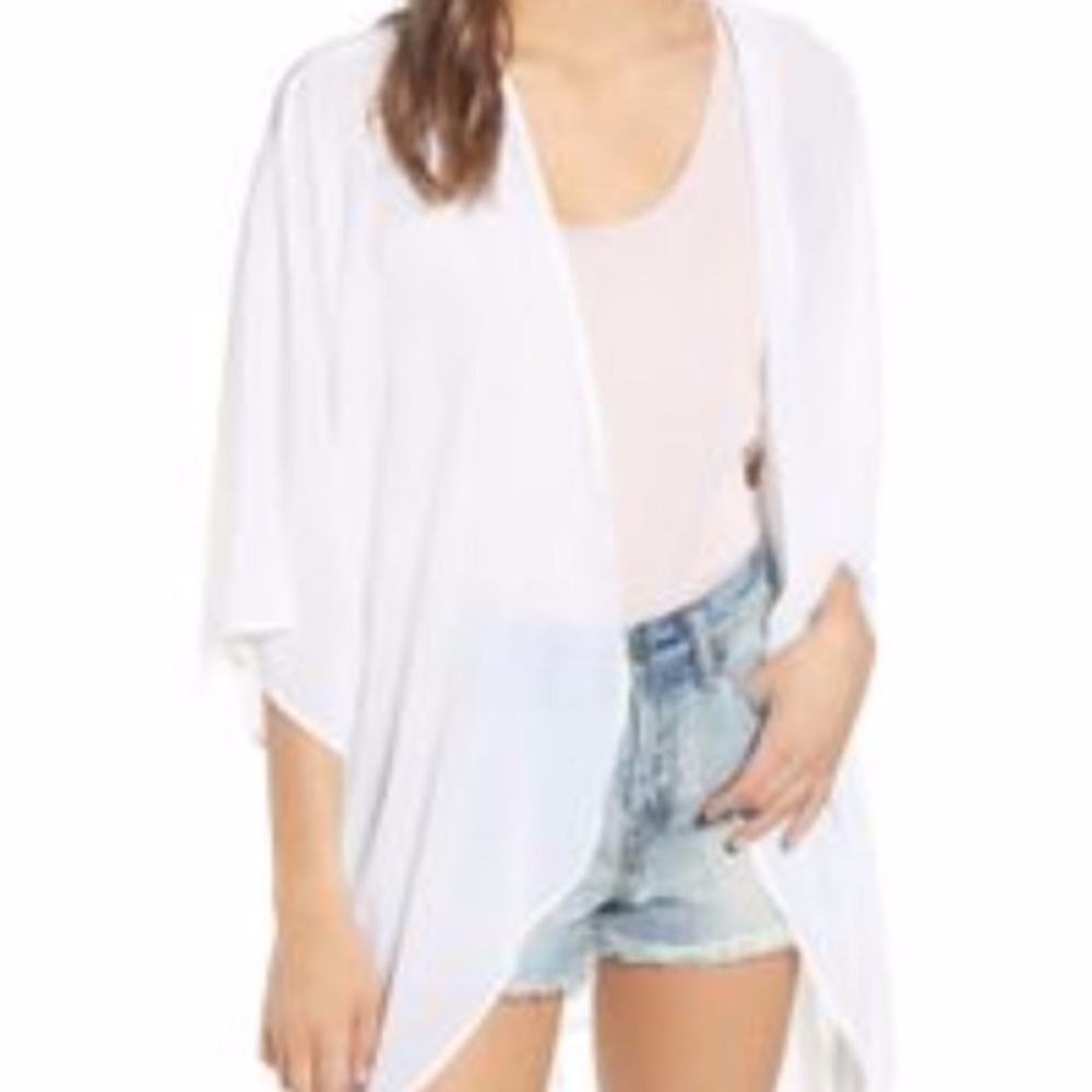 Nordstrom Chiffon Cardigan White One Size - Picture 8 of 8